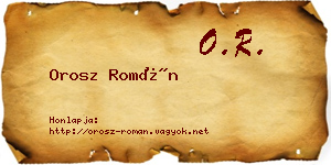 Orosz Román névjegykártya