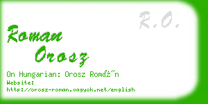 roman orosz business card